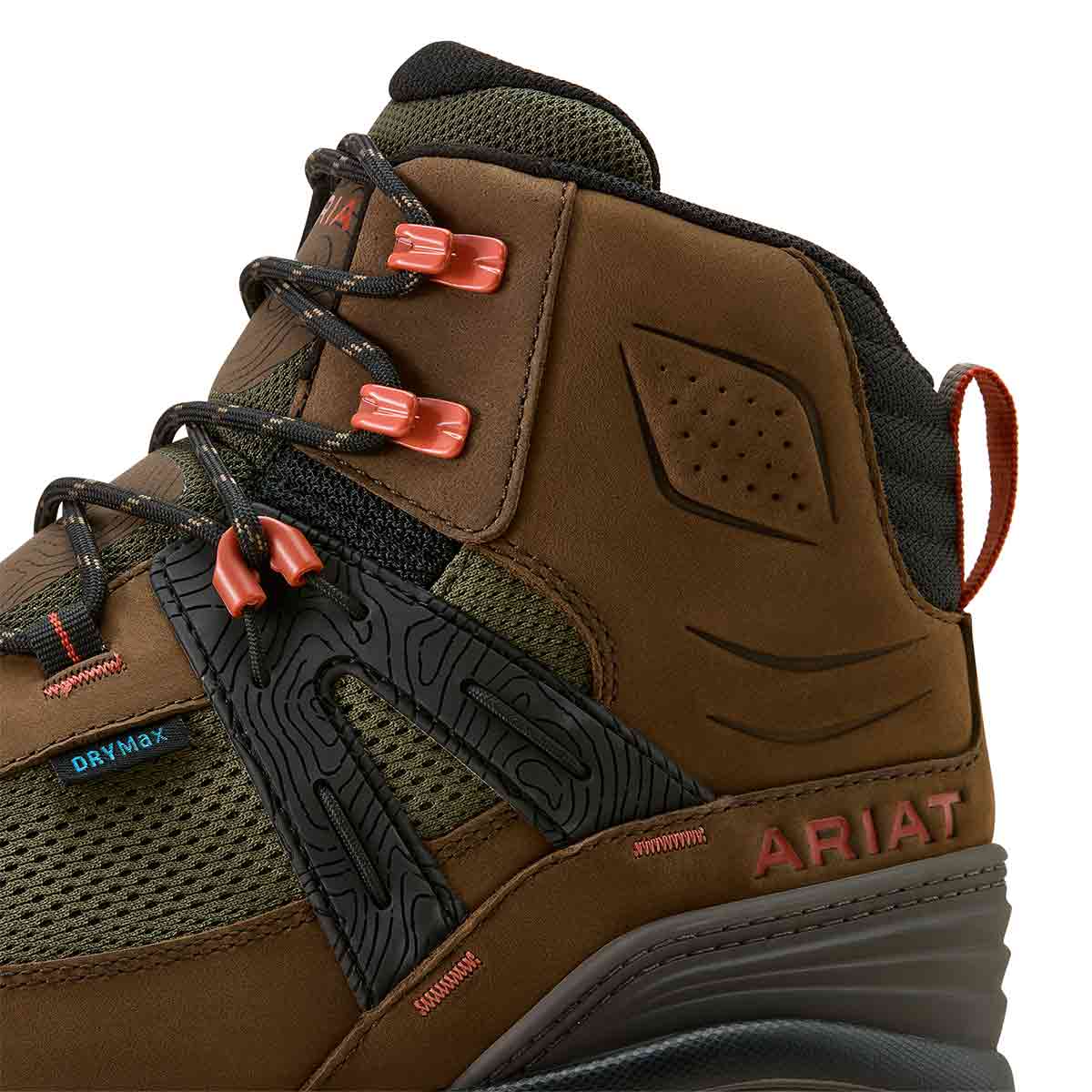 Ariat Men's Traverse Mid Waterproof Hiking Boots - Brown Bark - Heel