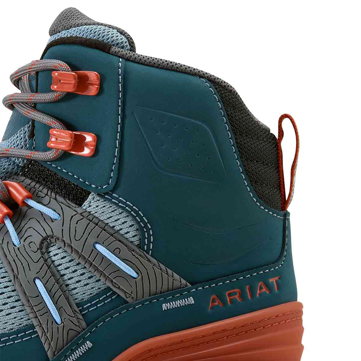 Ariat Women's Traverse Mid Waterproof Hiking Boots - Blue Depths - Heel