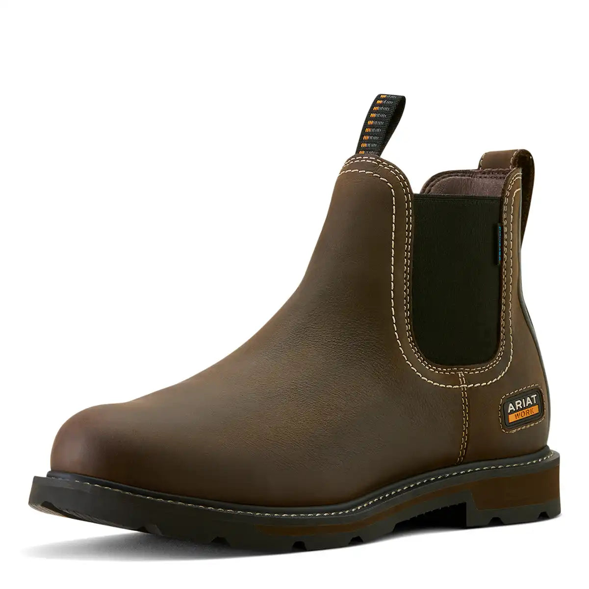 Ariat Men's Groundbreaker Chelsea Waterproof Work Boot - Dark Brown - Front