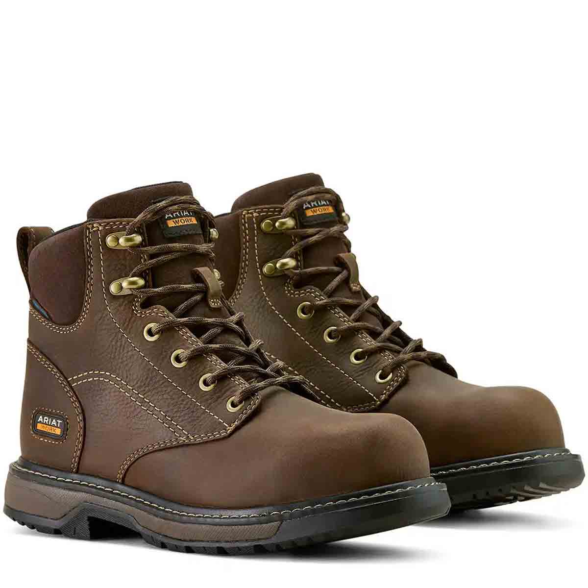Ariat Women’s Riveter 6” Waterproof Composite Toe Work Boot - Dark Brown - Pair