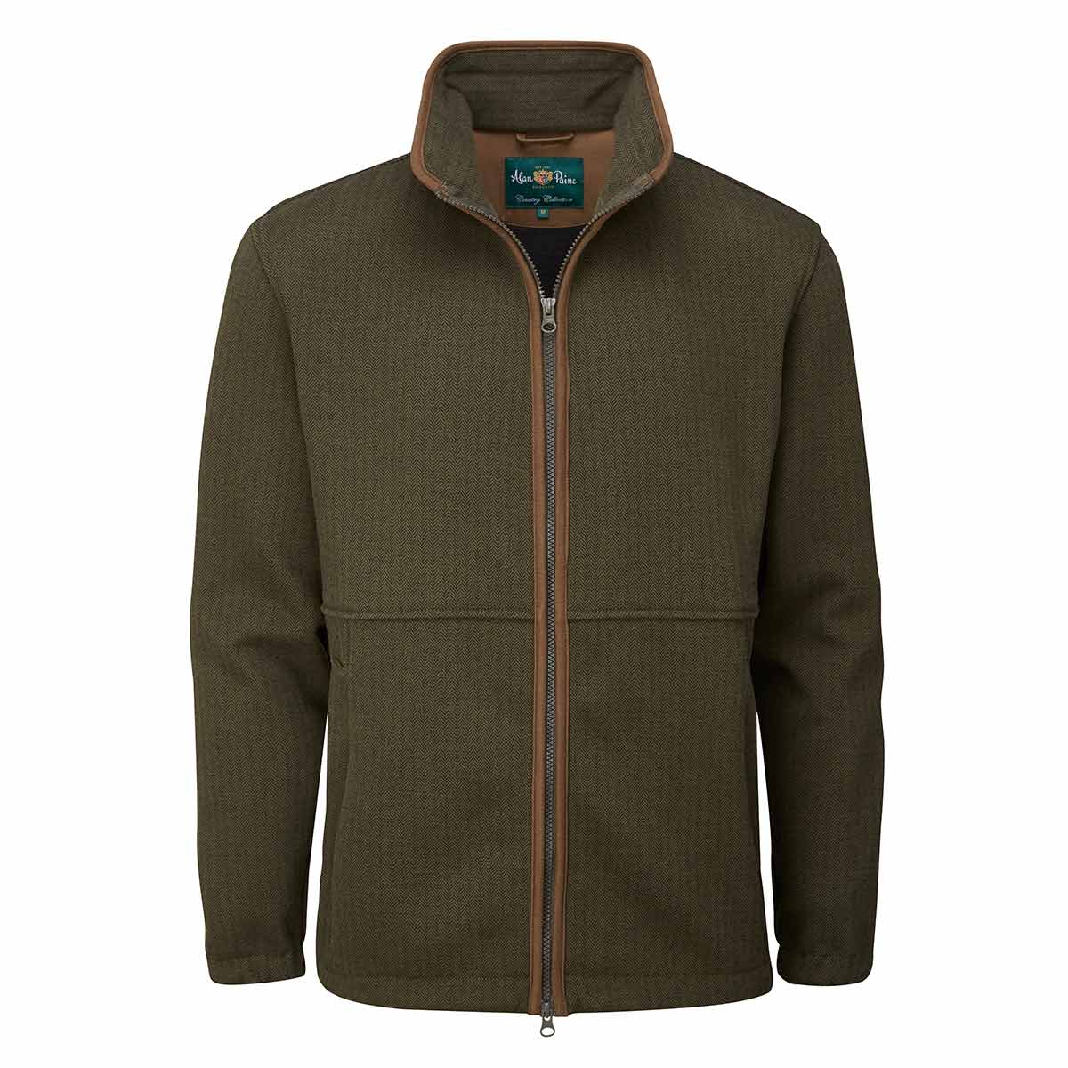 Alan Paine Aylsham Gents Fleece Jacket - Green Herringbone