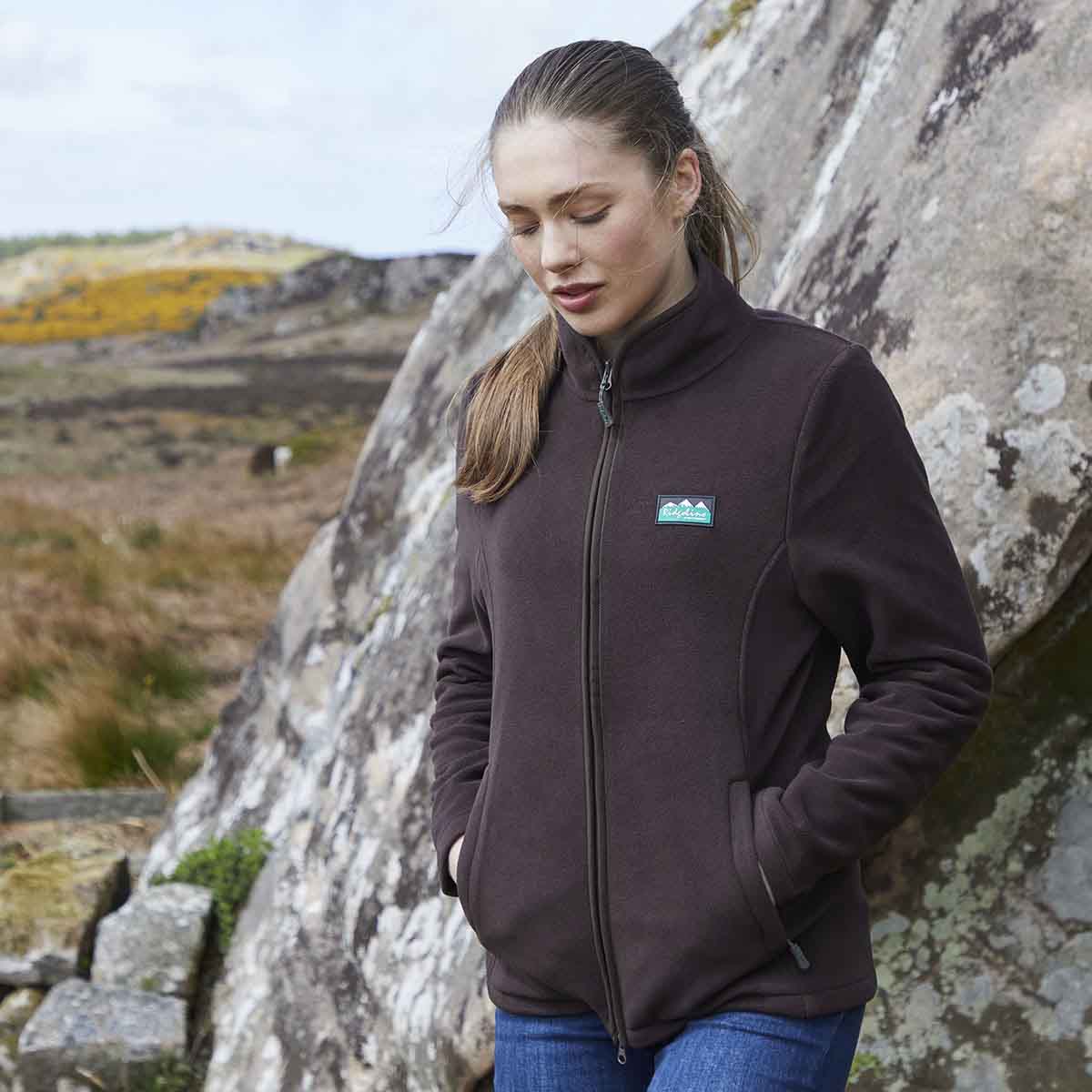 Ridgeline Women's Brenna Fleece Jacket - Deep Bark - Lifestyle