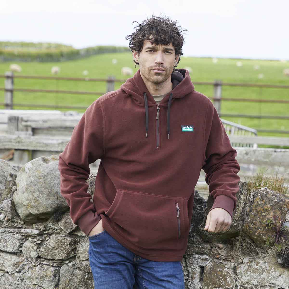 Ridgeline Ballistic Men's Fleece Hoodie - Oxblood - Life