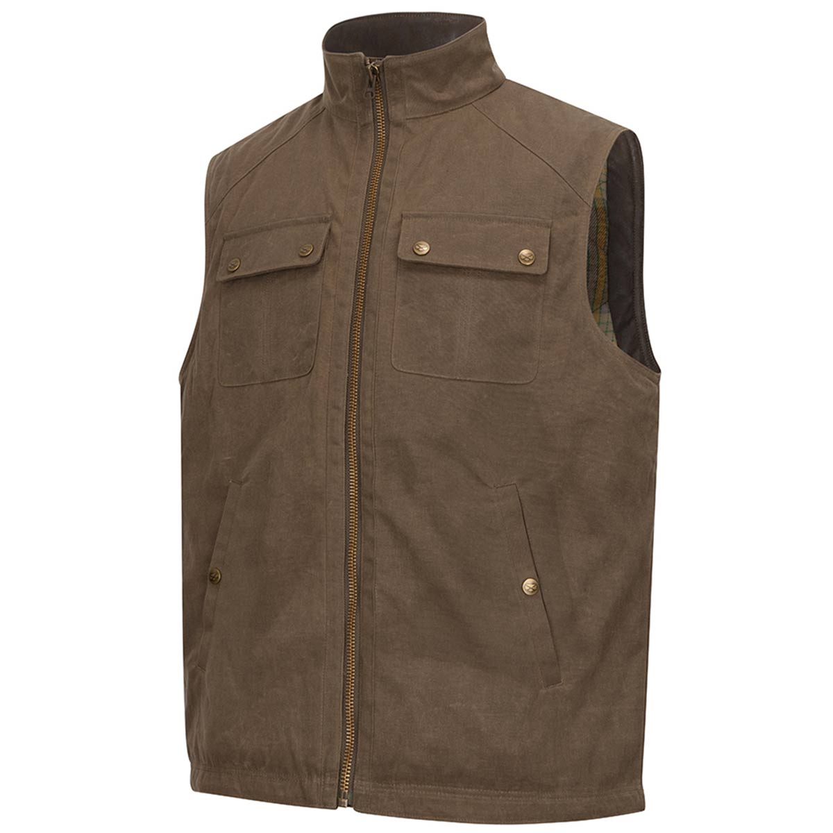 Hoggs of Fife Balfour Waxed Canvas Gilet - Mens - Front