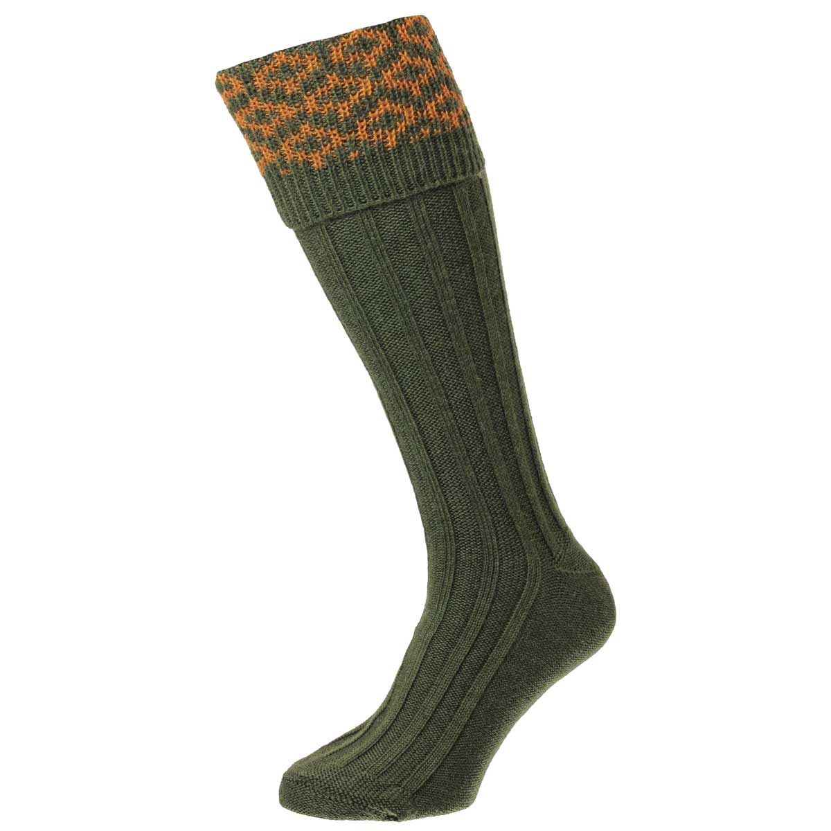 Bisley Pattern Top Shooting Socks - olive