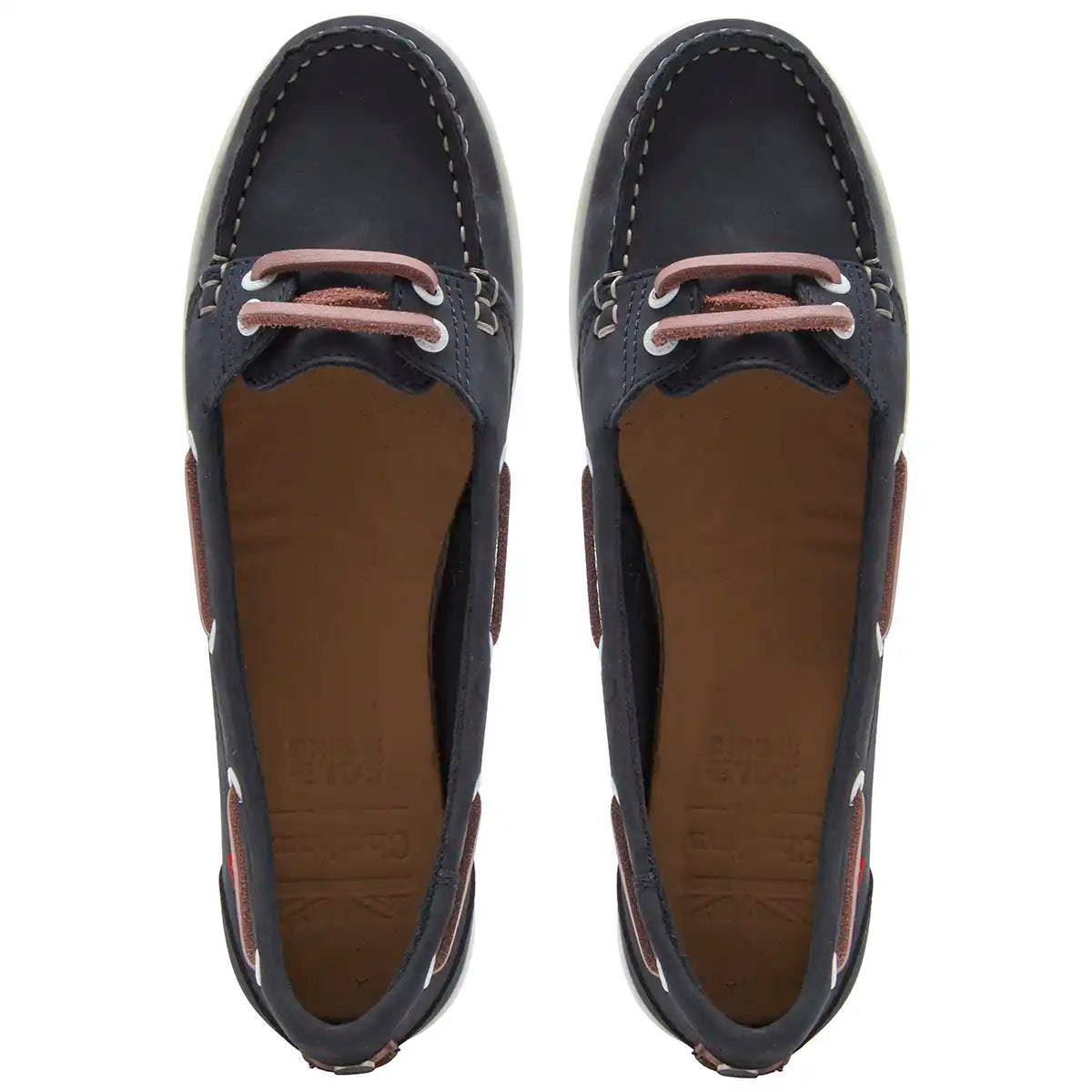 Chatham Payar Women's Deck Shoes- Navy/Pink- top view