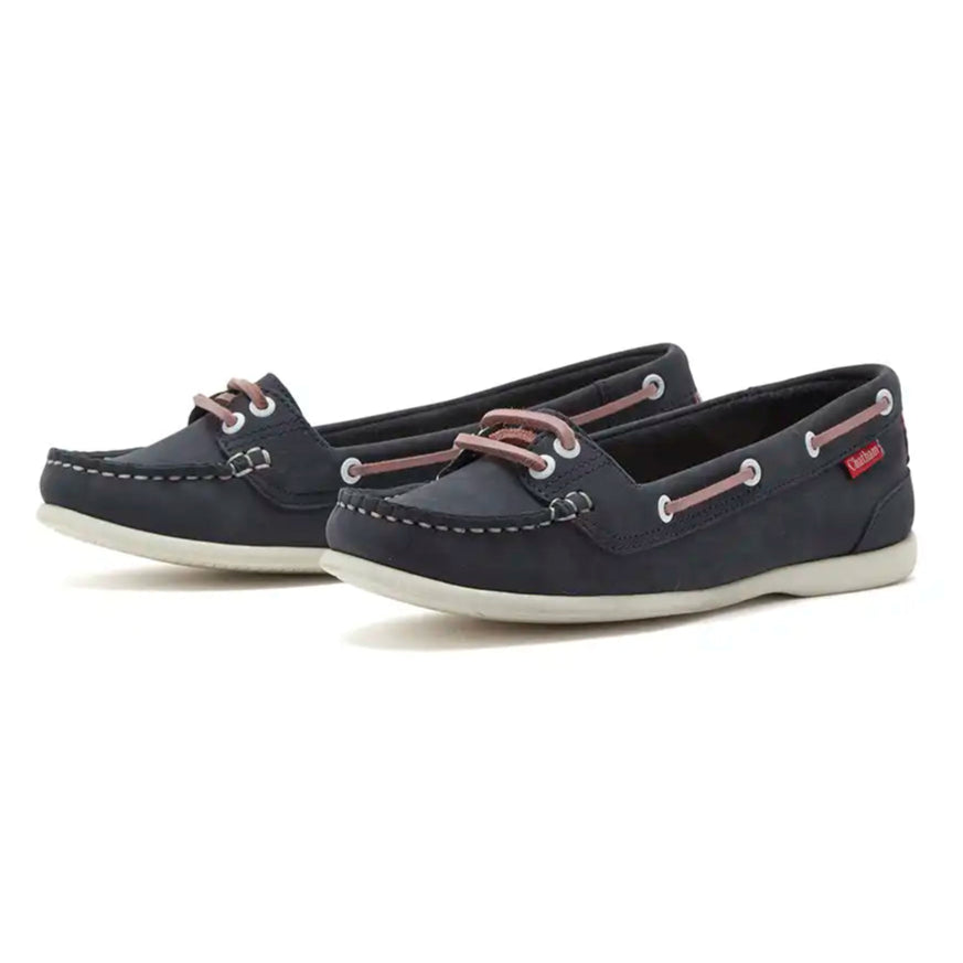 Chatham Payar Women's Deck Shoes- Navy/Pink - pair