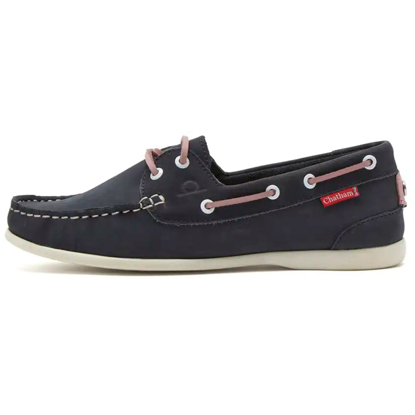 Chatham Penang Lady Women's Deck Shoes - Navy/Pink - Left Shoe