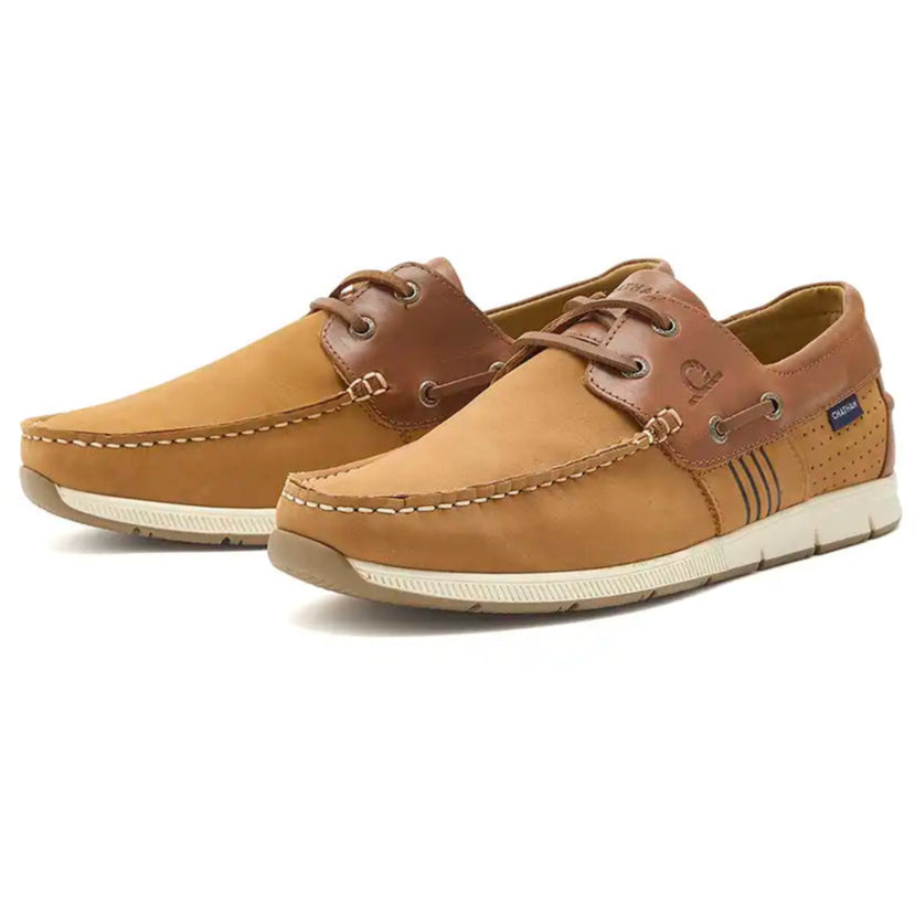 Chatham Brixham Men's Deck Shoes- Tan- Pair