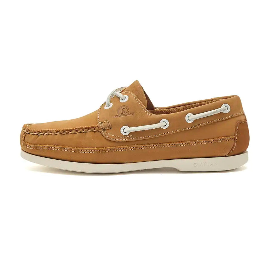 Chatham Pier Lady Women's Deck Shoes- Tan- left side view
