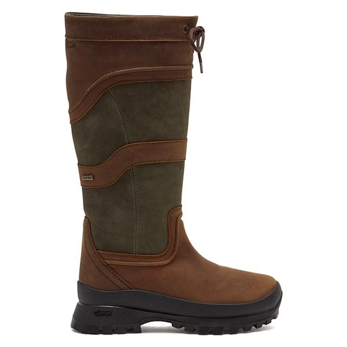 Chatham Cheltenham Lady Waterproof Tall Boots - Dark Brown/Green - Right
