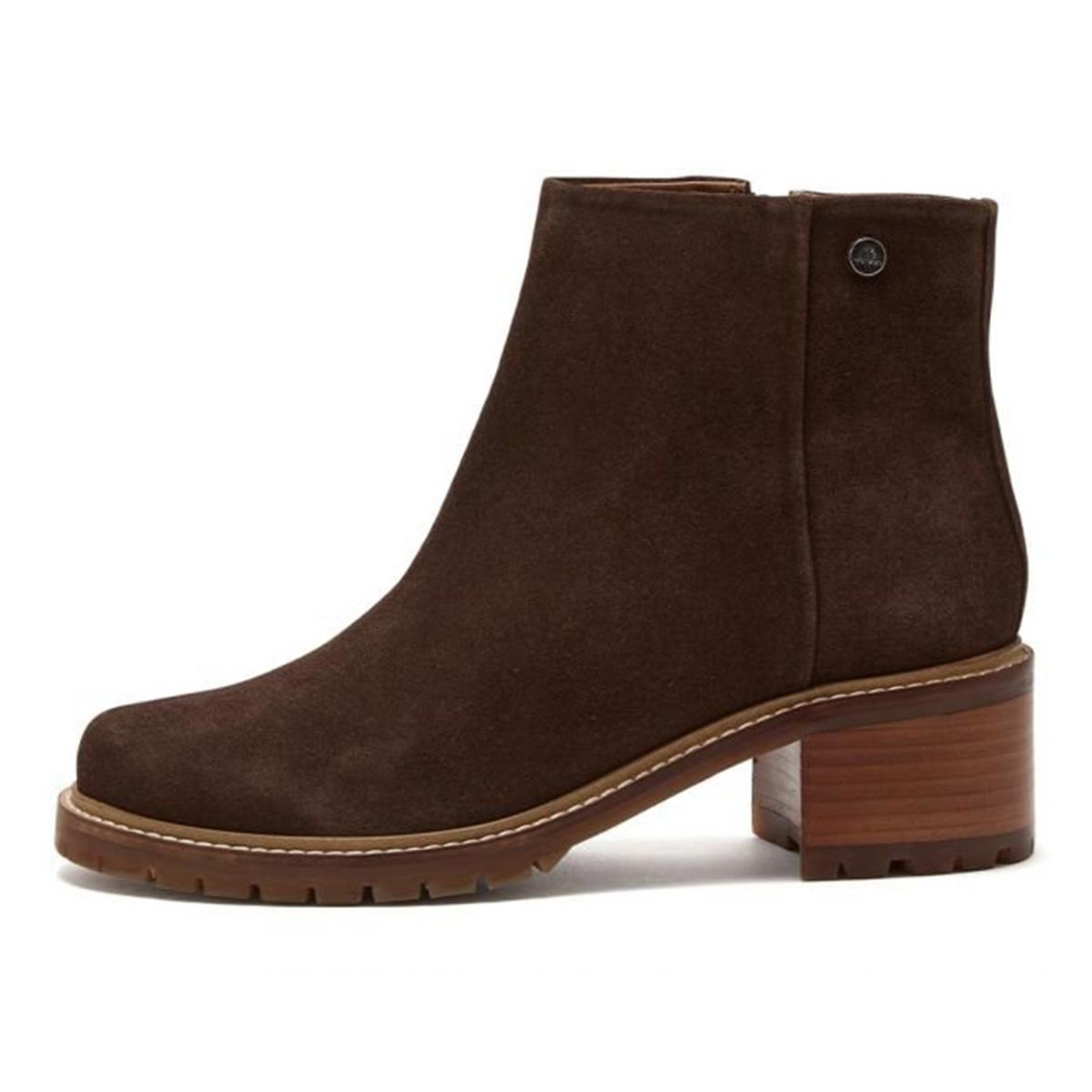 Chatham Hays Lady Casual Zip Boots - Dark Brown - Left
