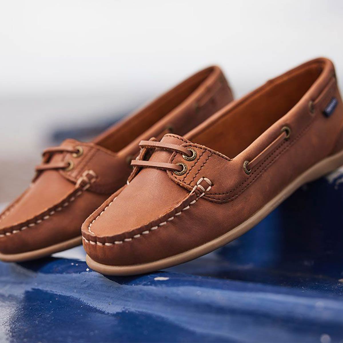 Chatham Payar Women's Deck Shoes- Dark Tan - Lifestyle
