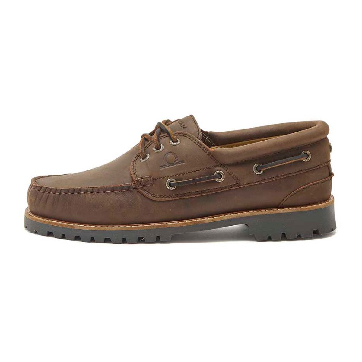 Chatham Sperrin Cleated Deck Shoes - Dark Brown - Left