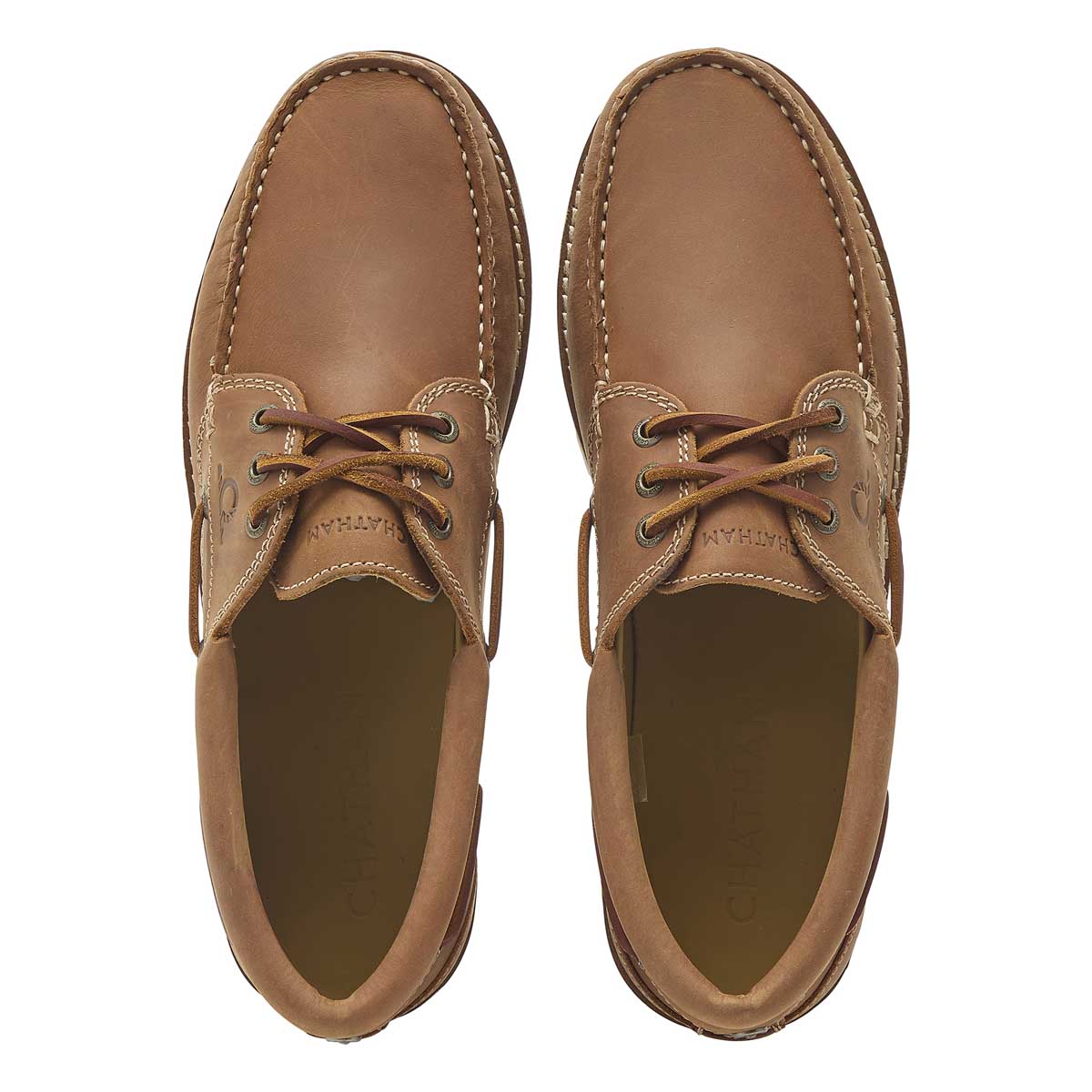 Chatham Sperrin Cleated Deck Shoes - Dark Tan - Above