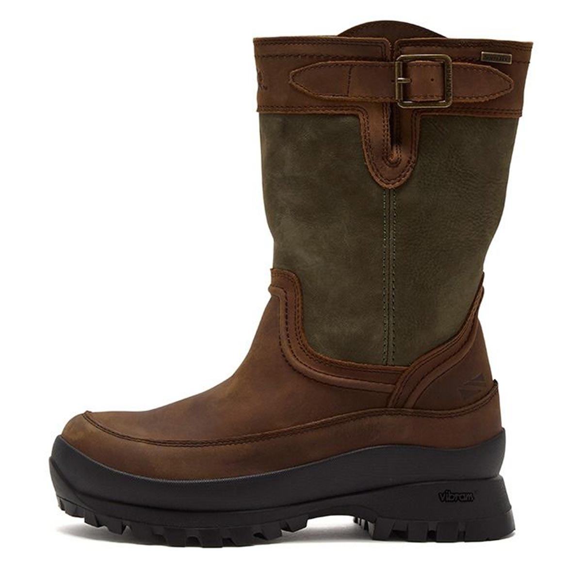 Chatham Windsor Lady Waterproof Mid Calf Boot - Dark Brown/Green - Right