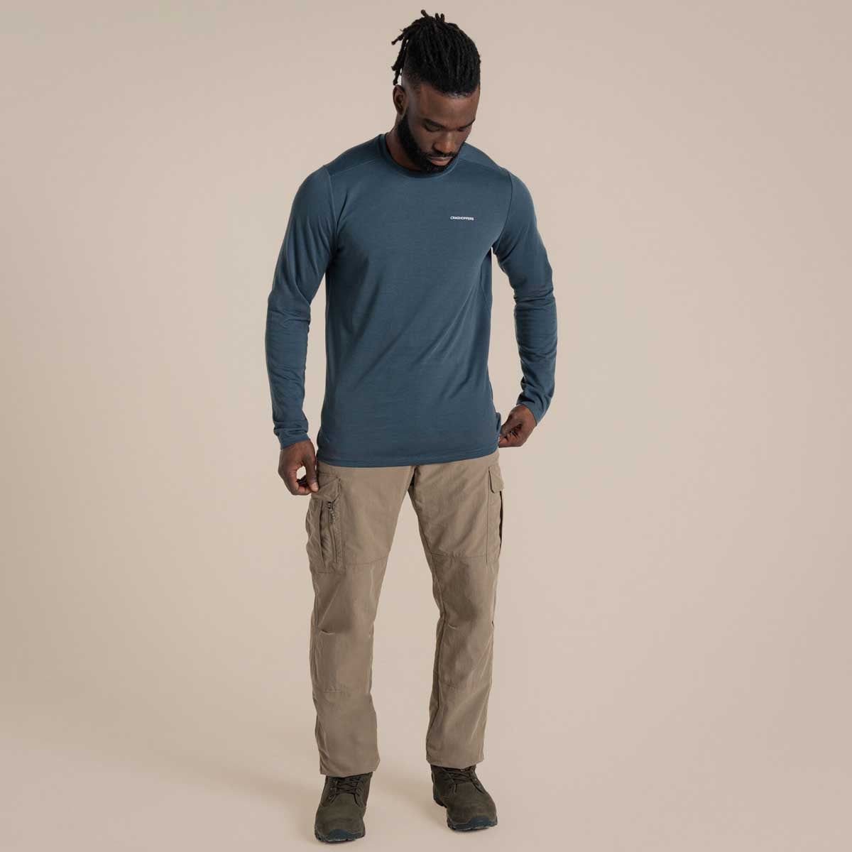 Craghoppers NosiLife Abel Long Sleeved T-Shirt - Blue Stone