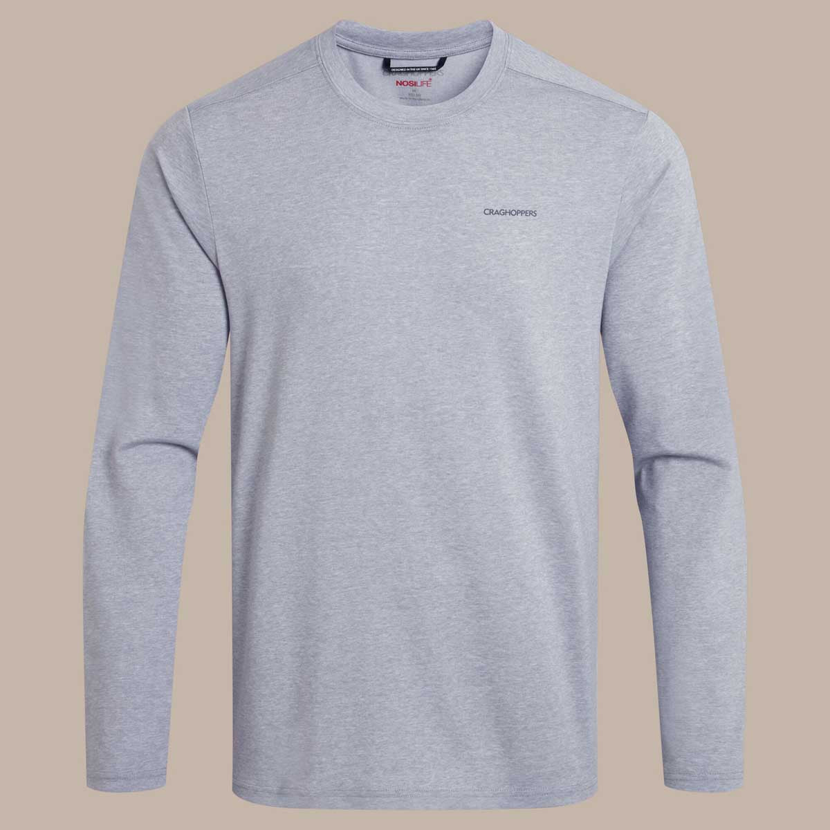Craghoppers NosiLife Abel Long Sleeved T-Shirt - Soft Grey Marl