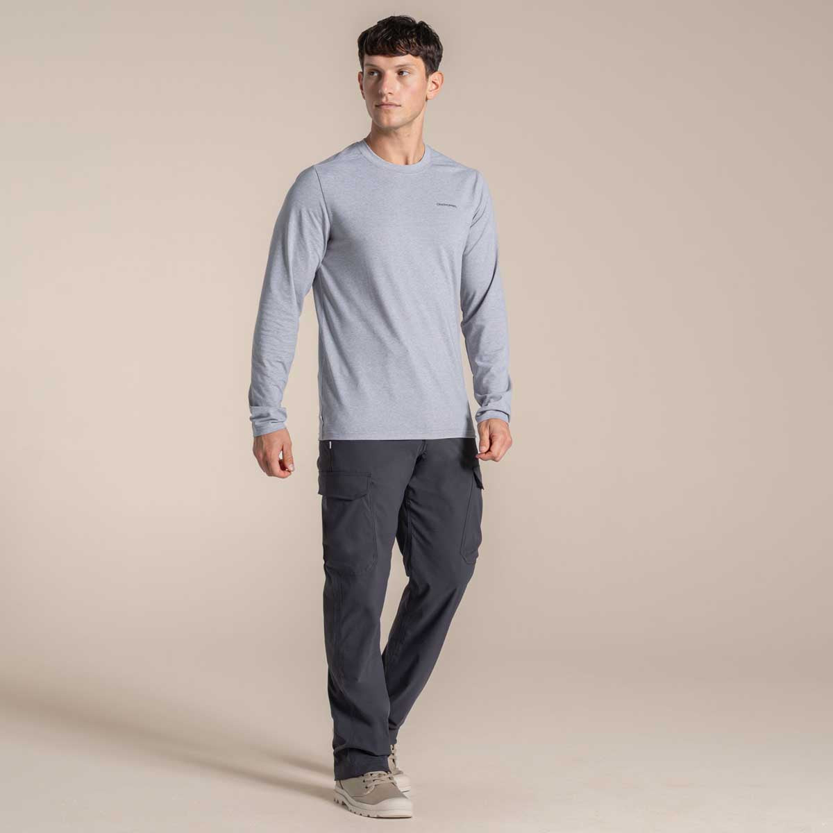 Craghoppers NosiLife Abel Long Sleeved T-Shirt - Soft Grey Marl