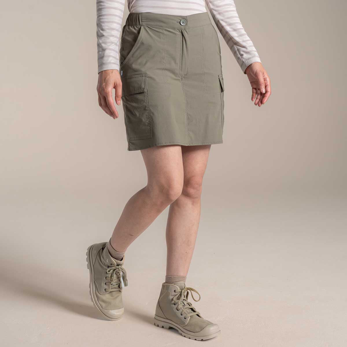 Craghoppers NosiLife Pro Cargo Skort - Wild Olive On Model