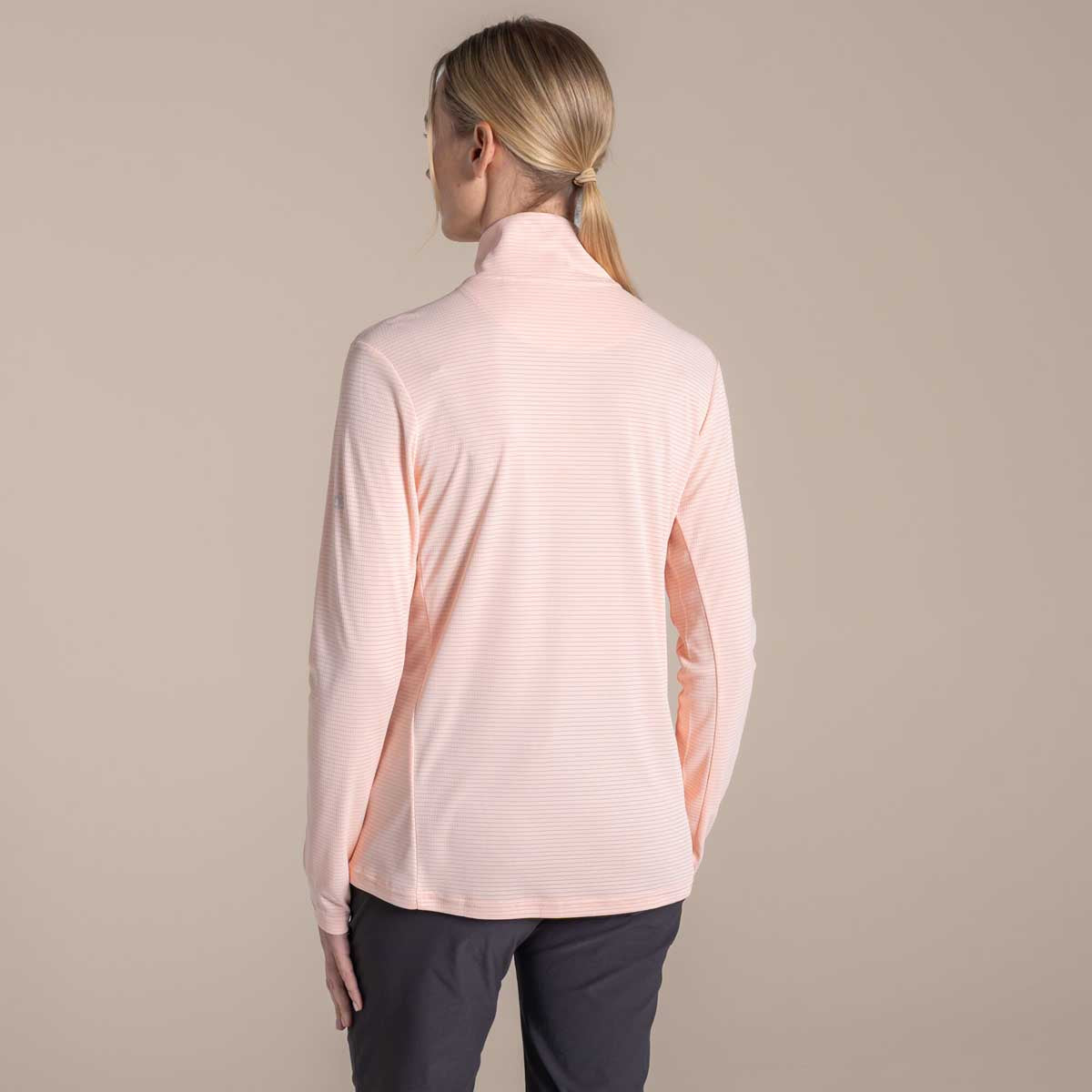 Craghoppers NosiLife SolarShield+ Women's Half Zip Top - Sherbert - Rear