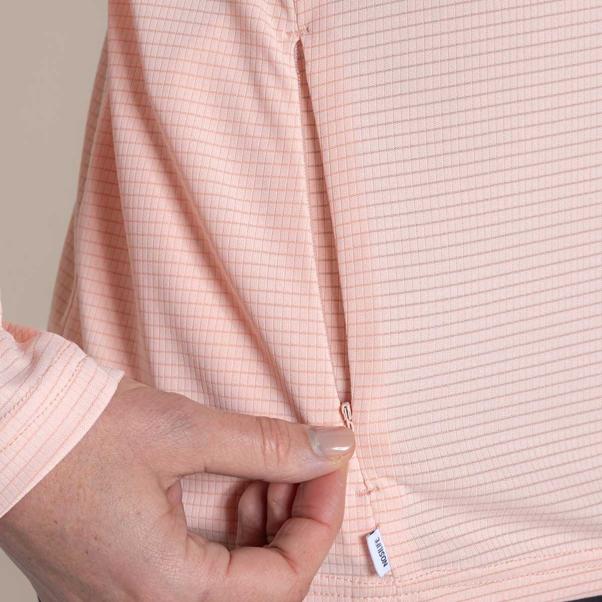 Craghoppers NosiLife SolarShield+ Women's Half Zip Top - Sherbert - Pocket