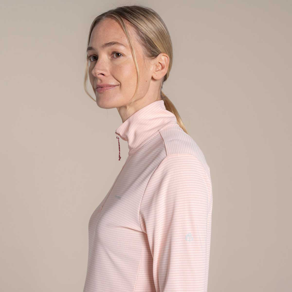 Craghoppers NosiLife SolarShield+ Women's Half Zip Top - Sherbert