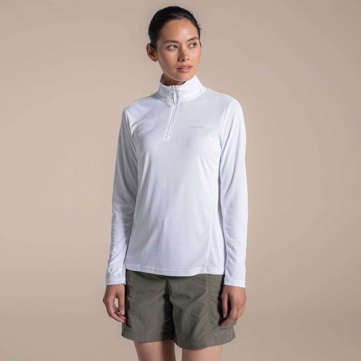 Craghoppers NosiLife SolarShield+ Women's Half Zip Top - White