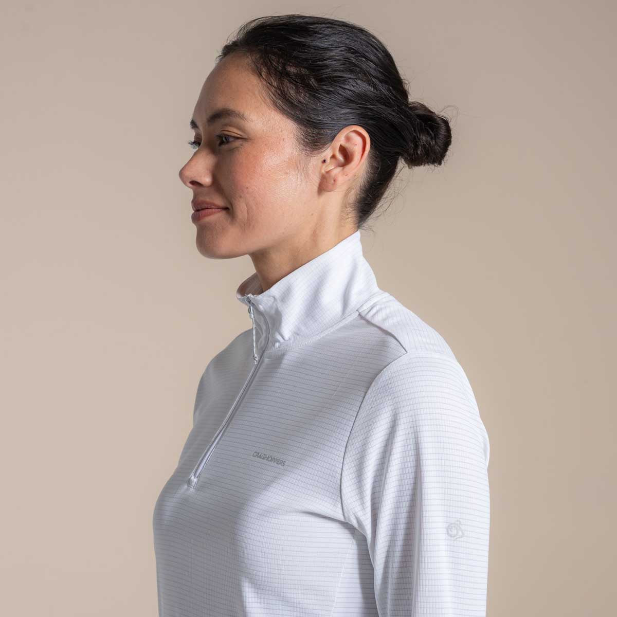 Craghoppers NosiLife SolarShield+ Women's Half Zip Top - White