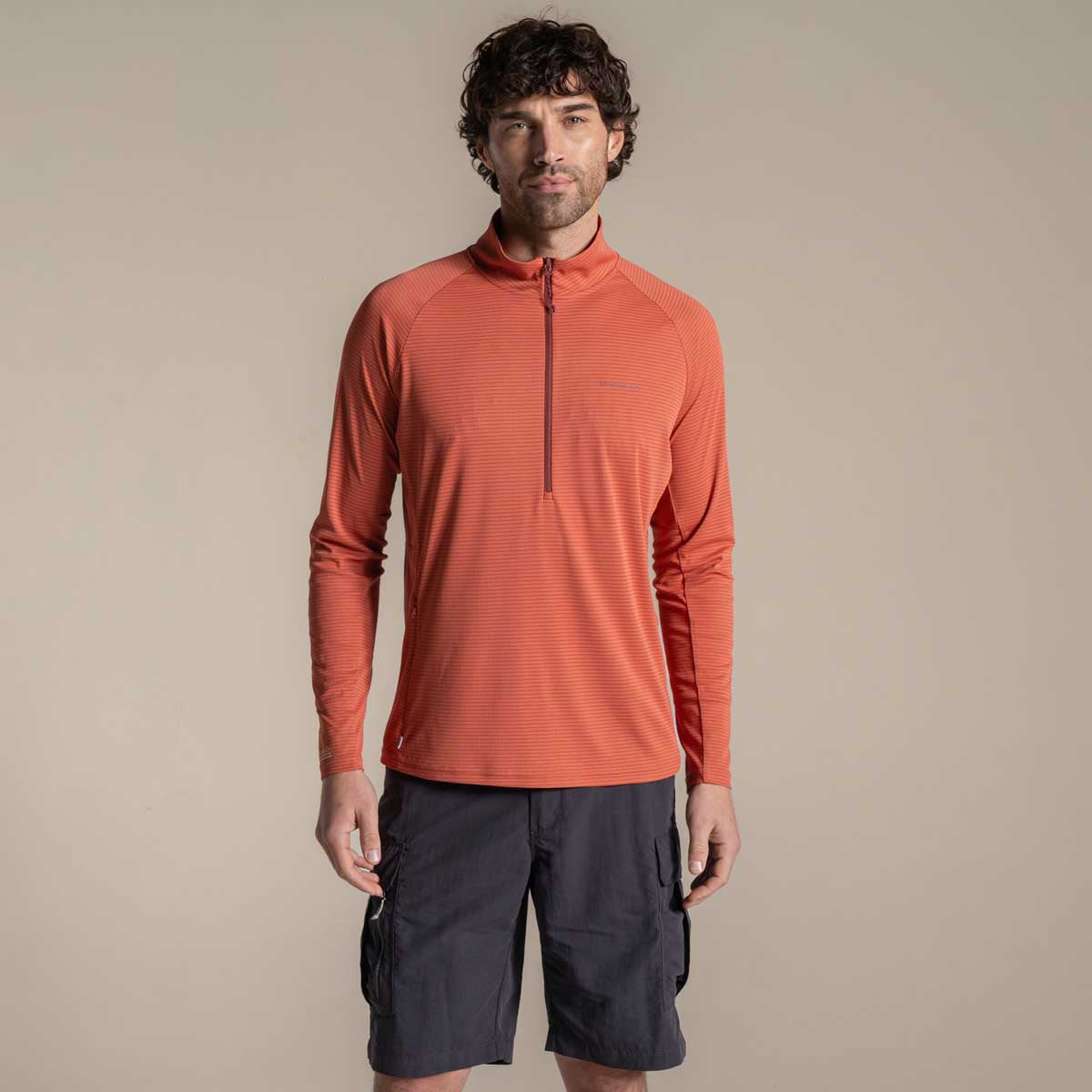 Craghoppers NosiLife Solarshield+ Half Zip - Dark Sahara