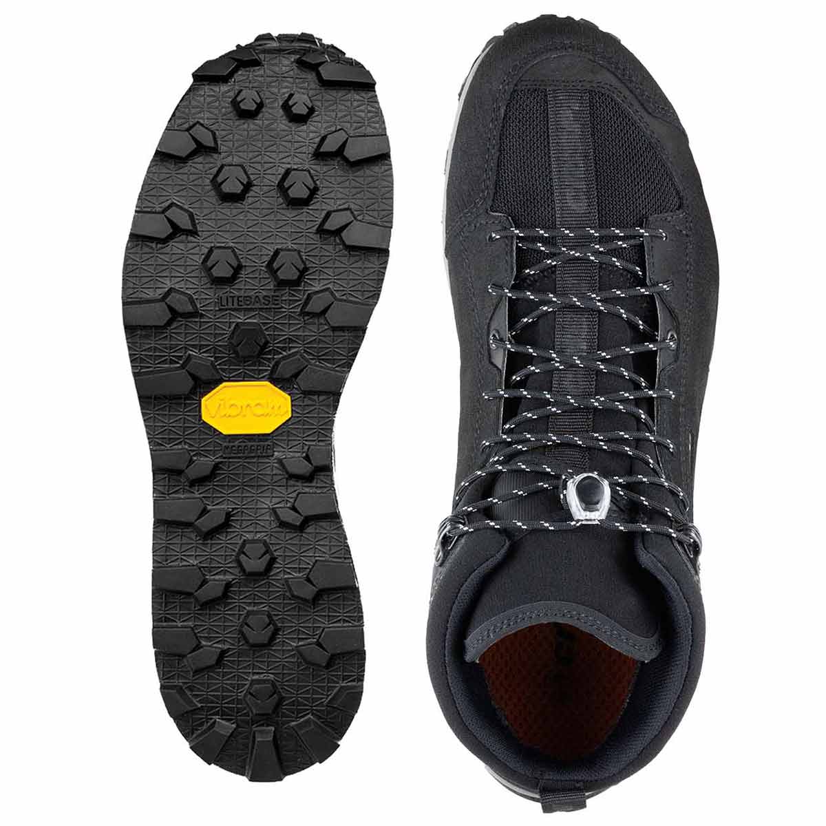 Crispi Attiva Mid GTX Boots - Black - Top View and Sole Unit
