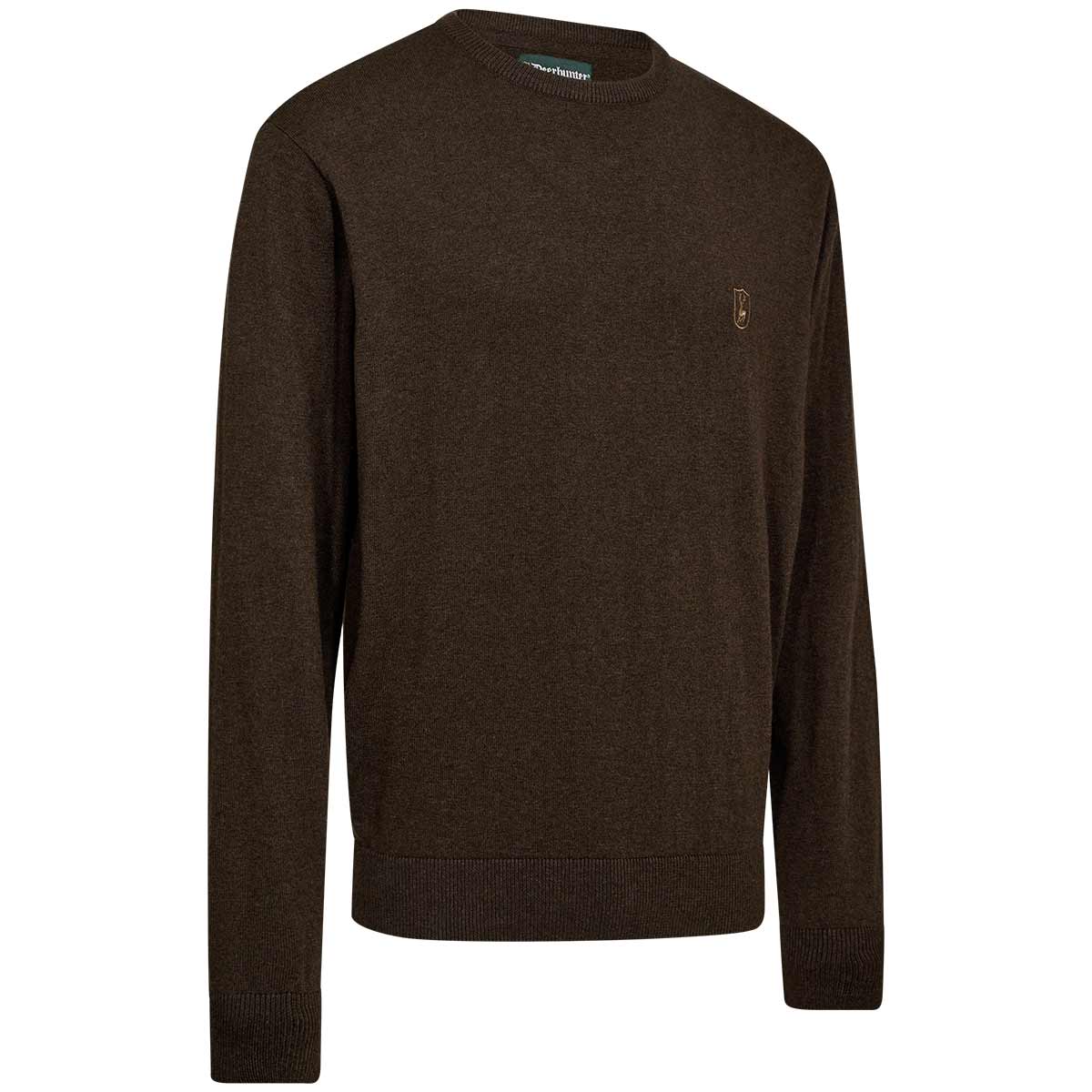 Deerhunter Harrington O-Neck Knit Pullover - Brown Melange