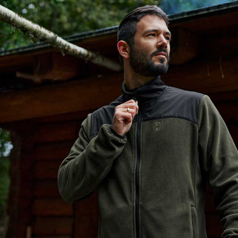Deerhunter Northward Fleece Jacket - Rifle Green - On Model