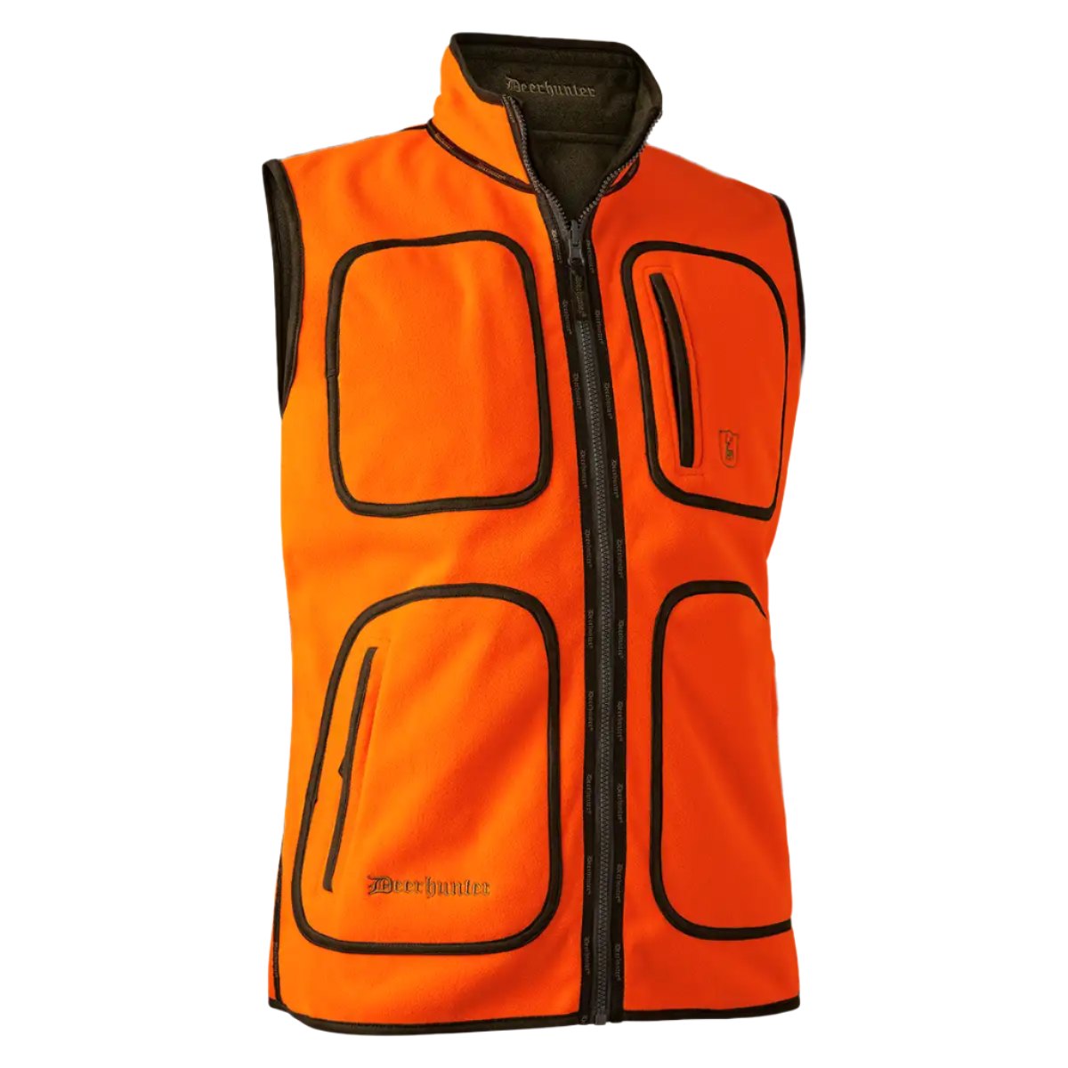 Deerhunter Gamekeeper Reversible Fleece Waistcoat - Safety Orange  Front