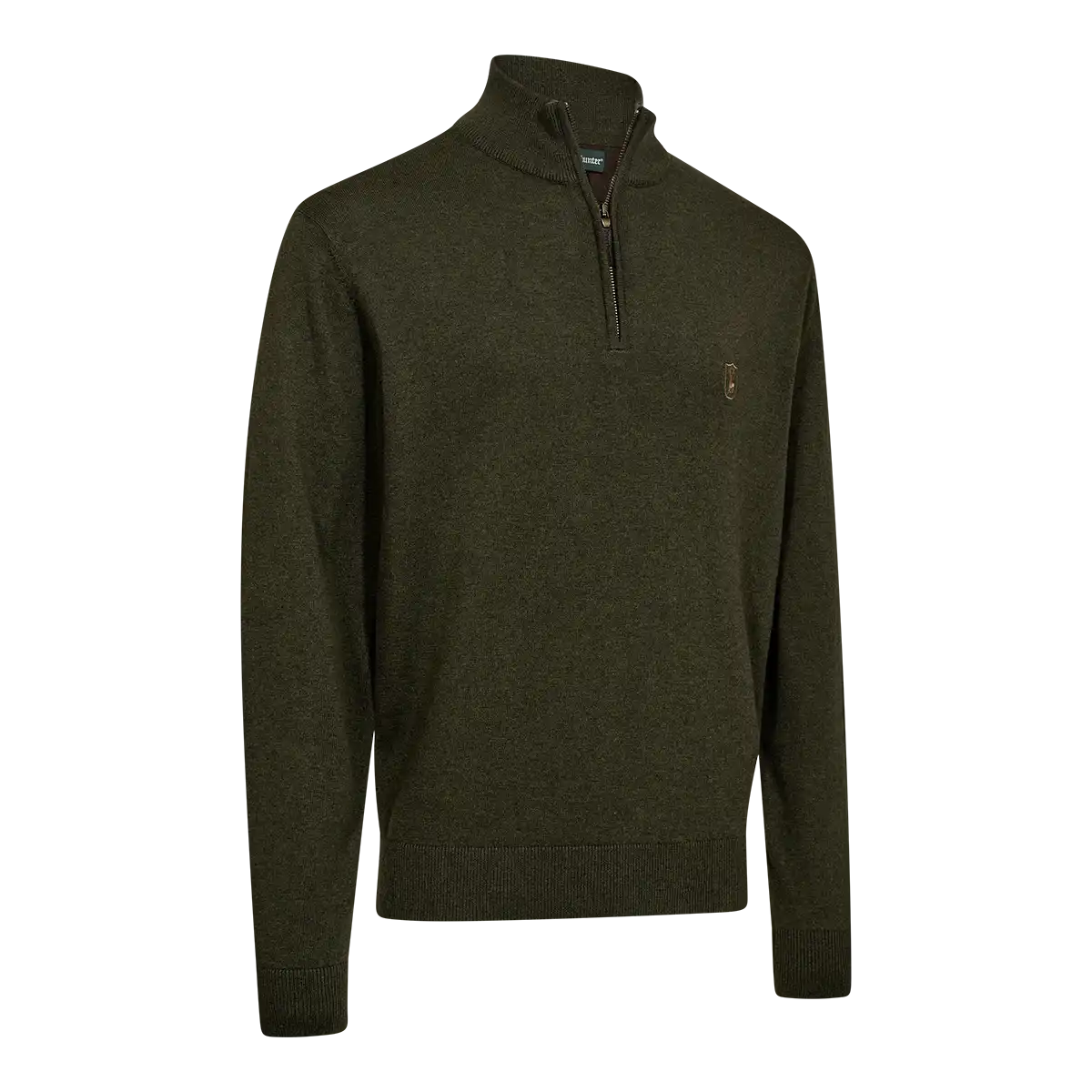 Deerhunter Harrington 1/2 Zip Knit Pullover - Forest Ember Melange - Front