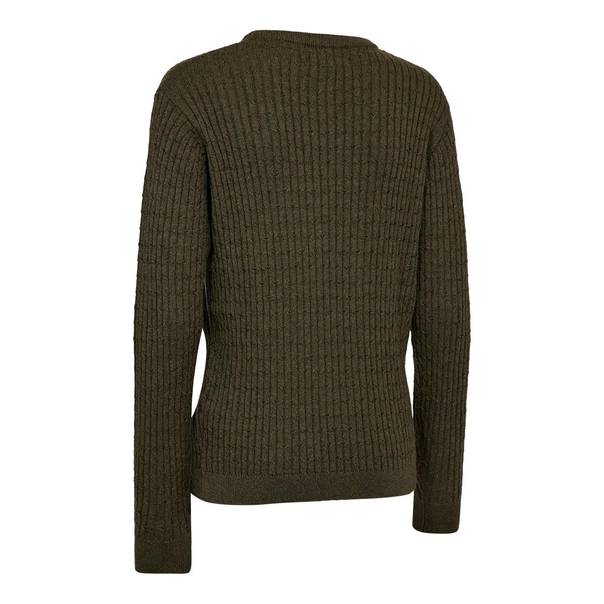 Deerhunter Lady Harrington Cable Knit Pullover - Forest Ember Melange - Back