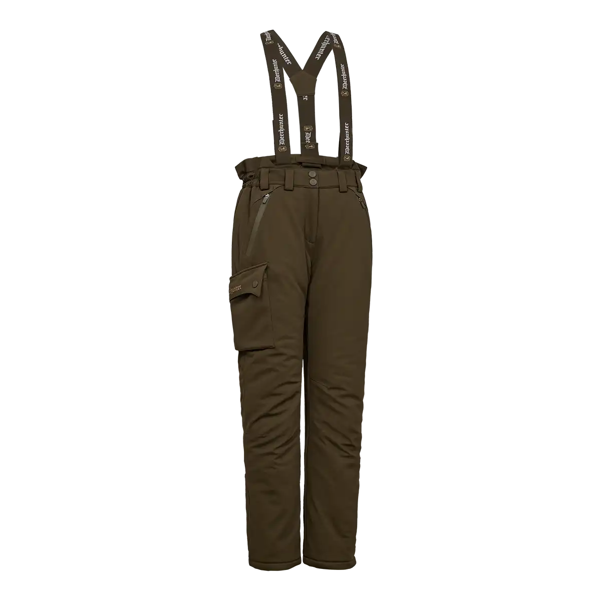Deerhunter Lady Muflon Pro Winter Trousers - Art Green - Front With Braces