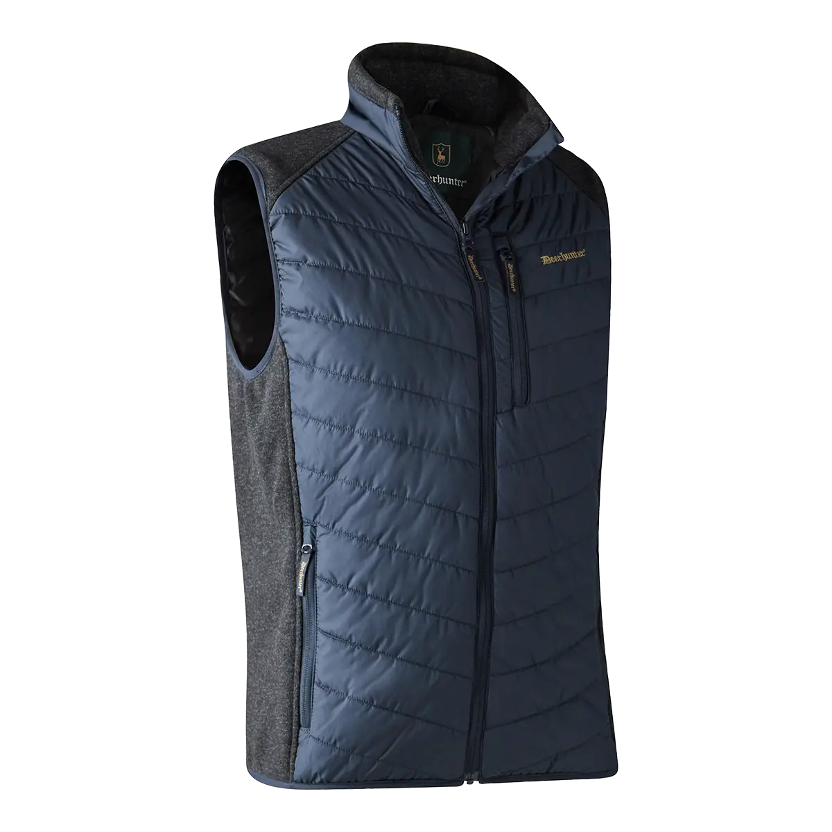 Deerhunter Moor Padded Waistcoat w.Knit - Dark Blue - Front