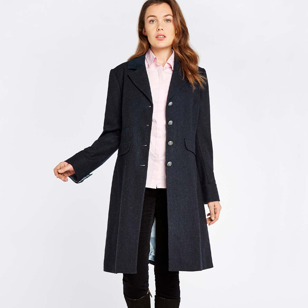 Dubarry Blackthorn Women's Tweed Jacket - Navy - Model