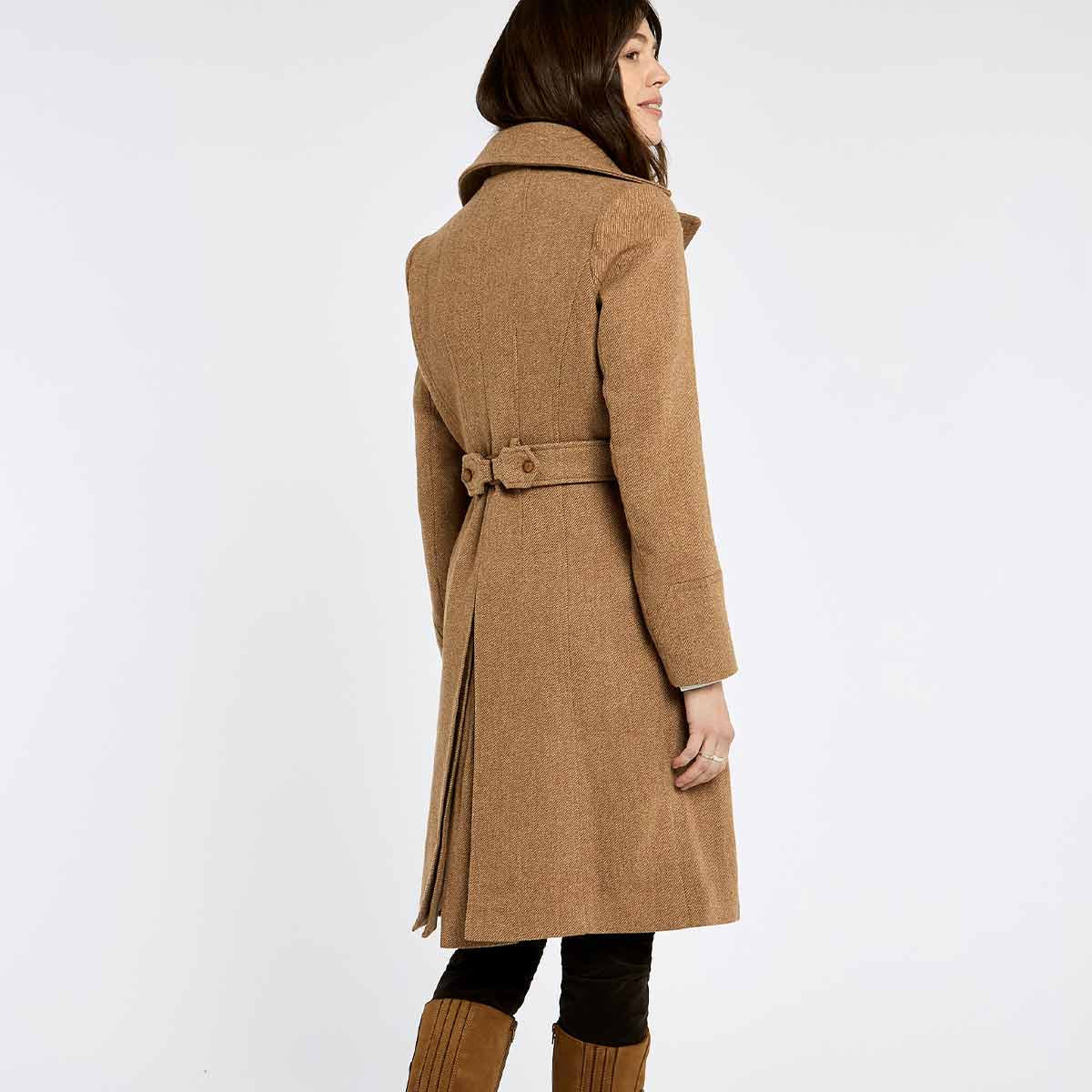 Dubarry Brookvale Women's Fitted Tweed Coat - Camel Twill - Rear