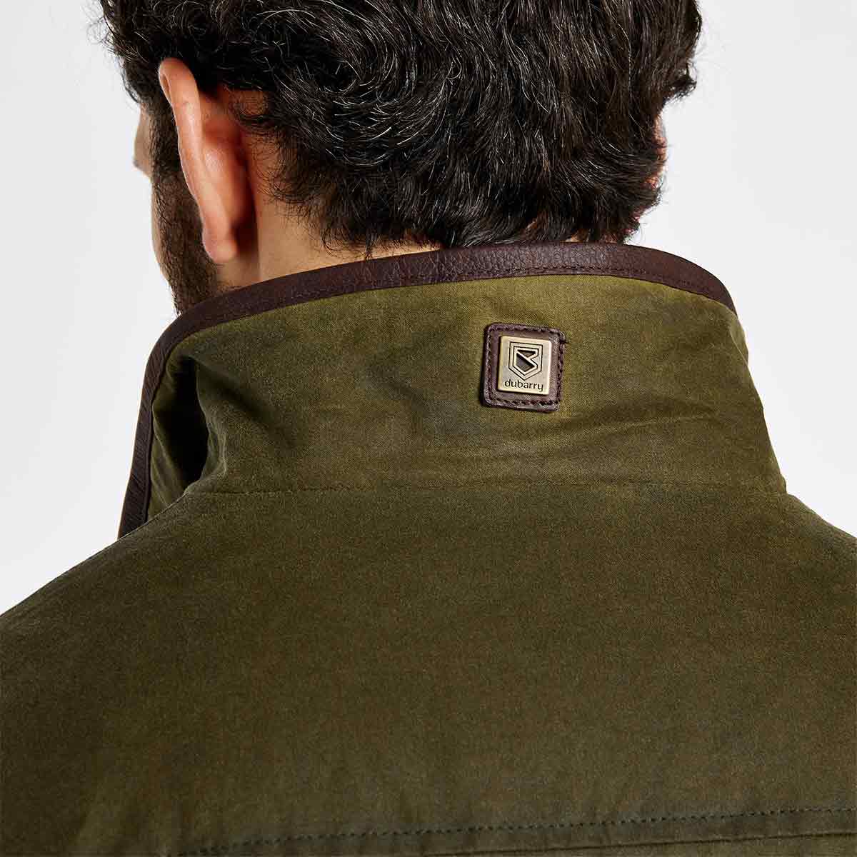 Dubarry Chalkhill Men's Waxed Cotton Jacket - Fennel - Collar