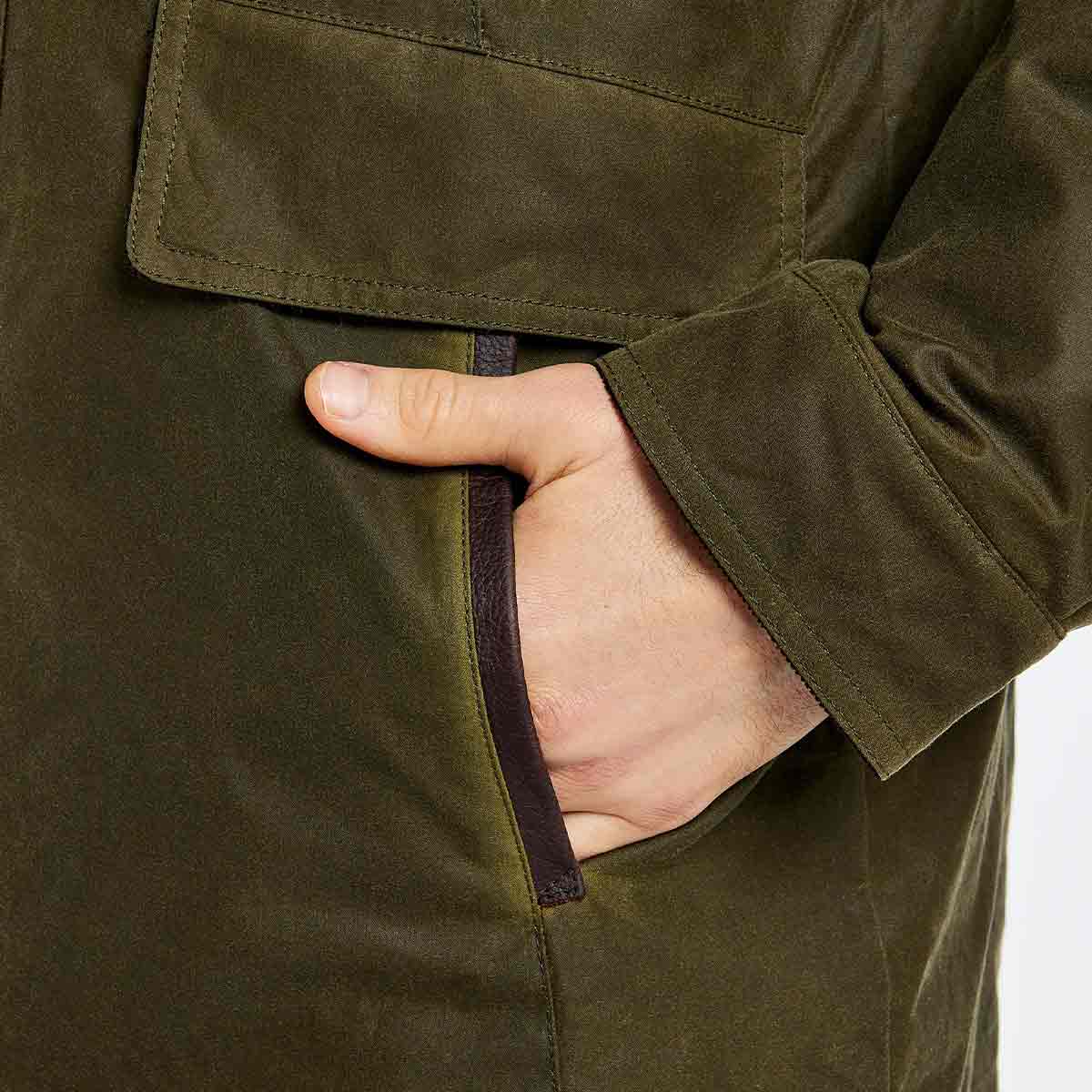 Dubarry Chalkhill Men's Waxed Cotton Jacket - Fennel - Pocket