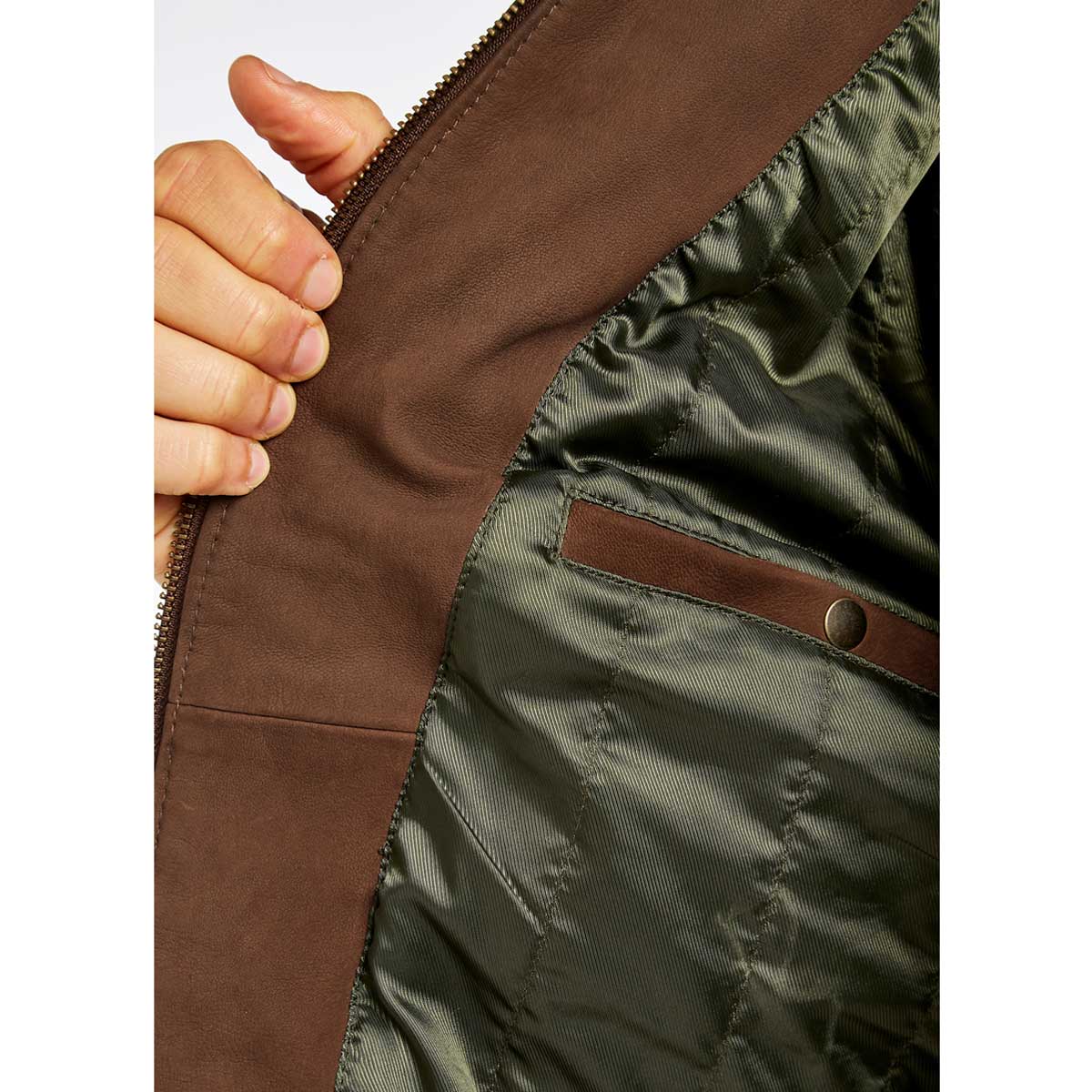 Dubarry Dunhill Leather Gilet - inside pocket