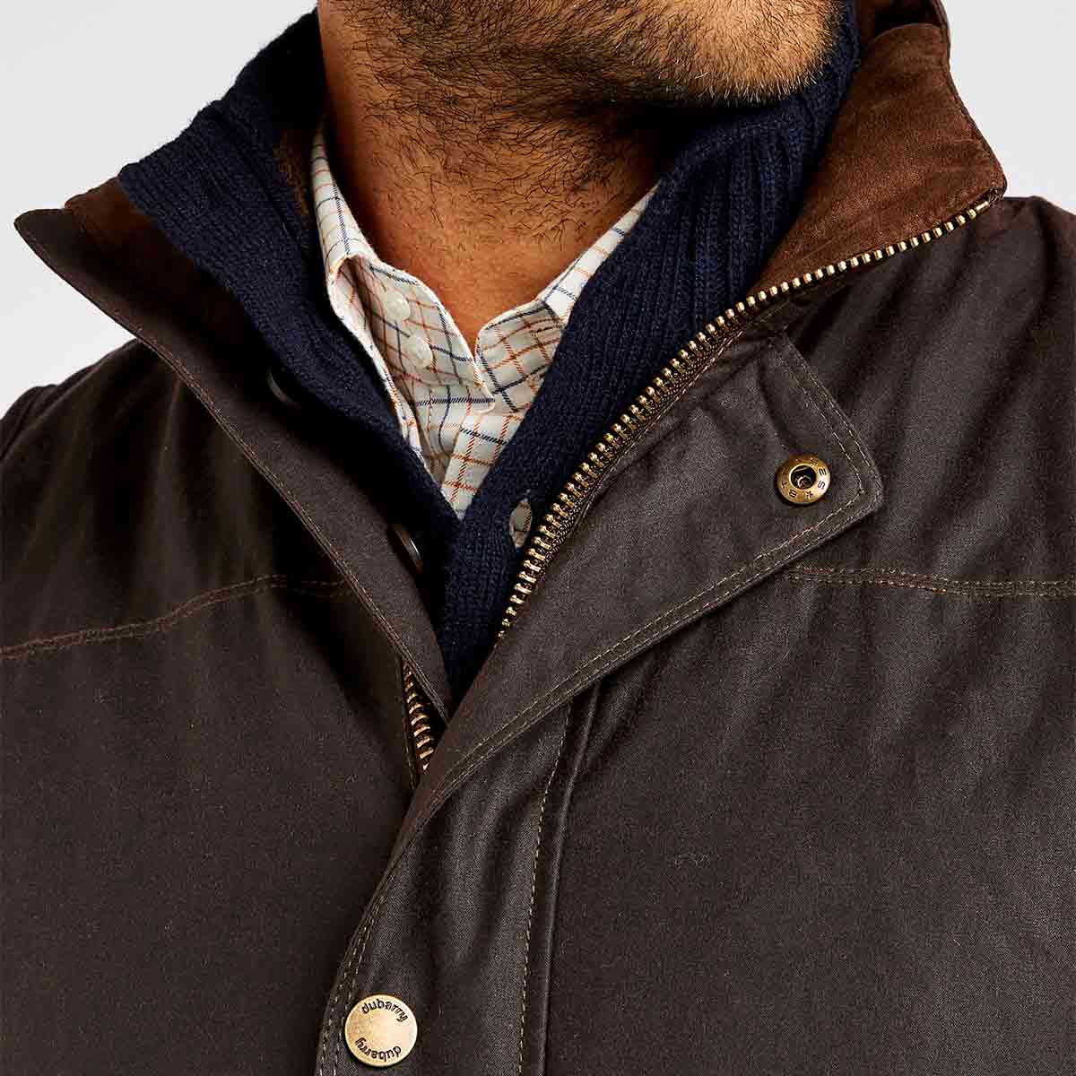Dubarry Mayfly Men's Waxed Cotton Gilet - Java - Detail