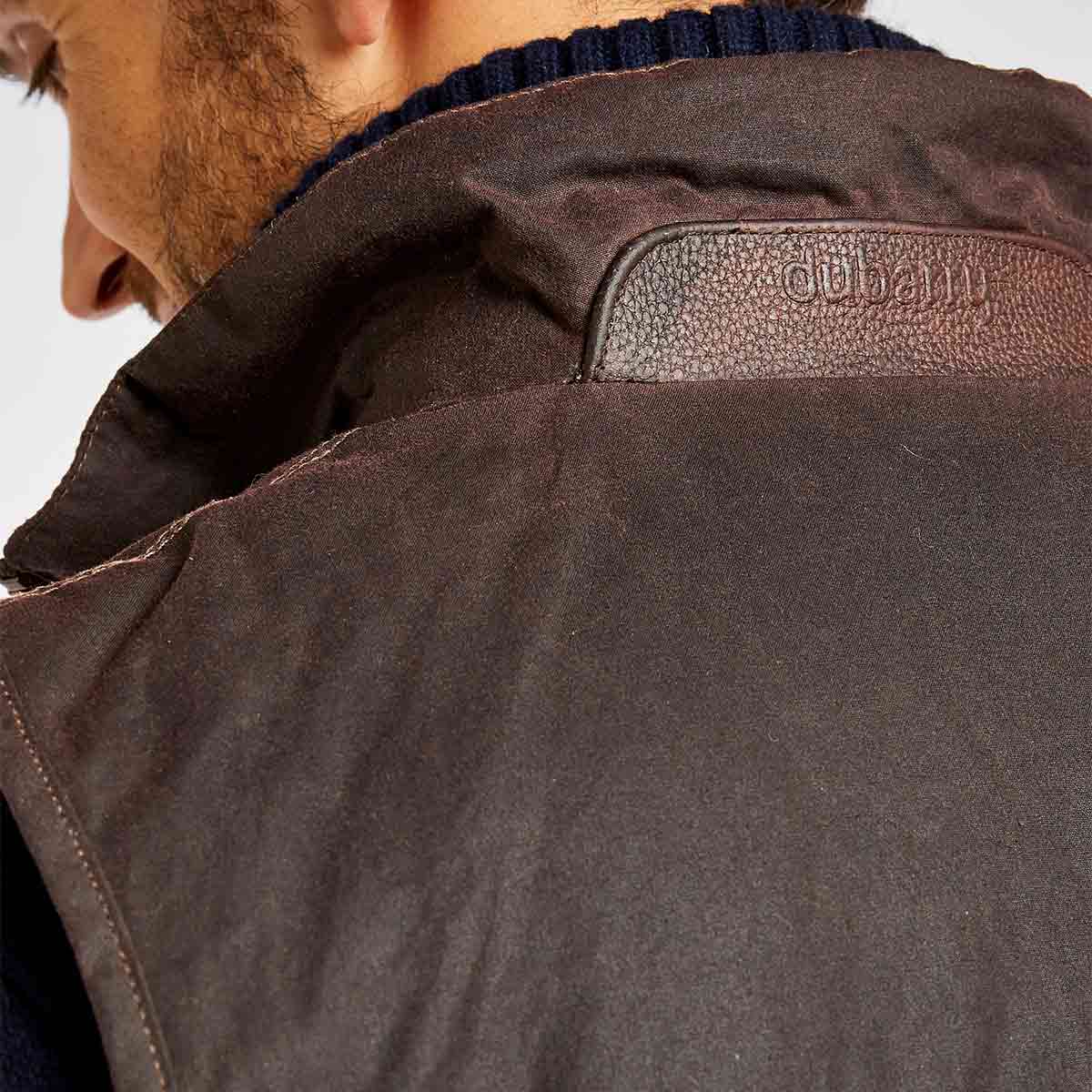 Dubarry Mayfly Men's Waxed Cotton Gilet - Java - Detail