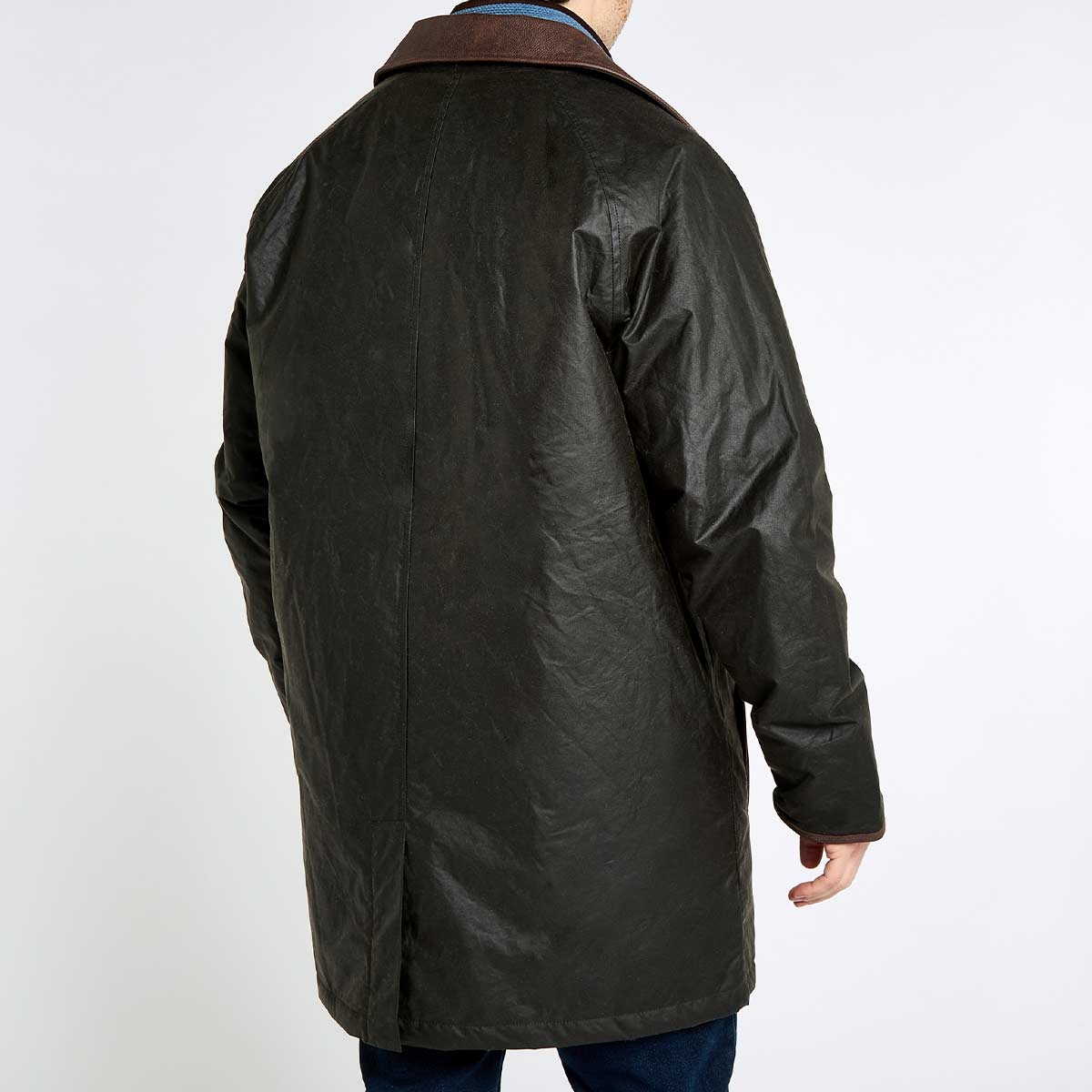 Dubarry Prospect Men's Waxed Cotton Coat - Verdigris - Rear