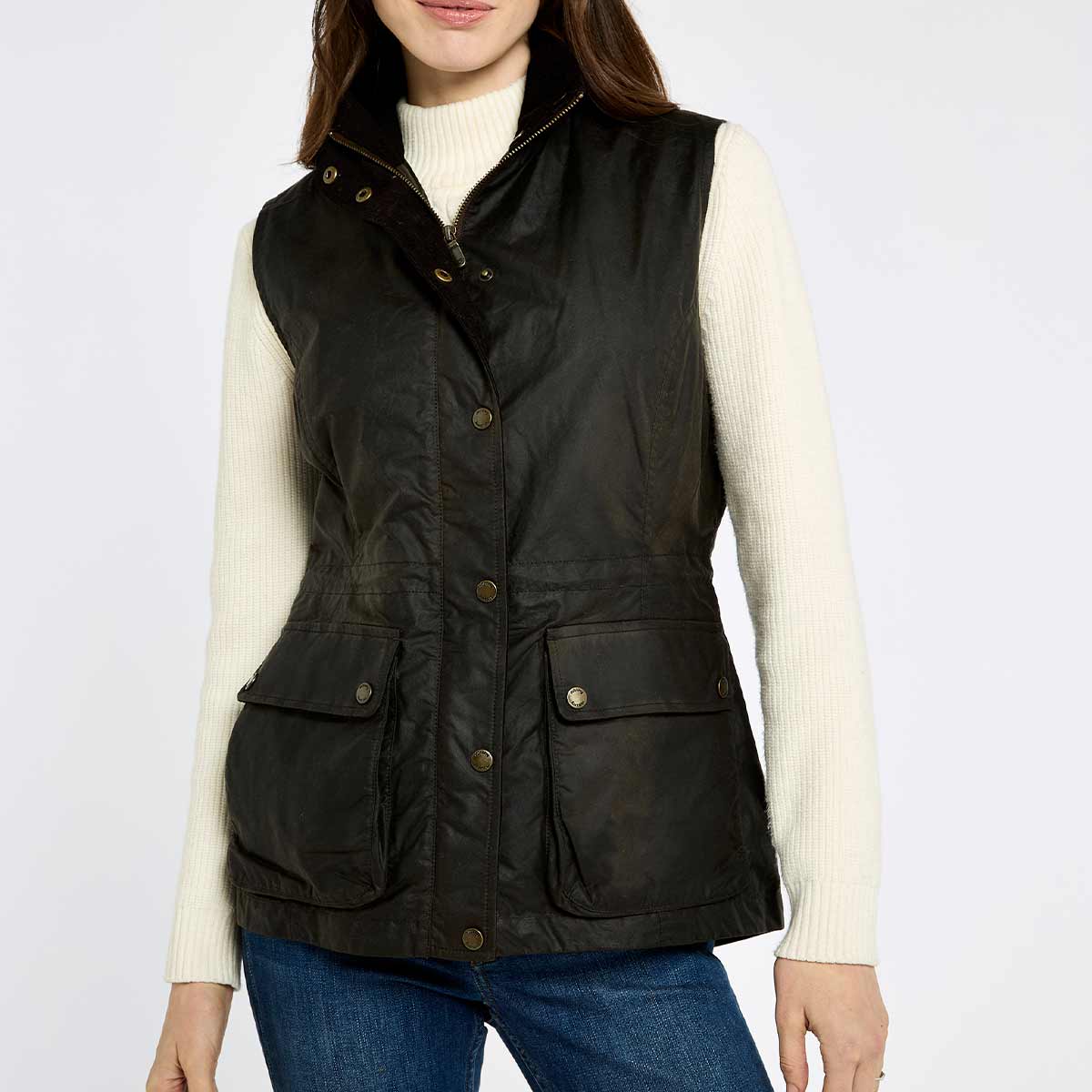 Dubarry Rathsallagh Women's Wax Cotton Gilet - Verdigris