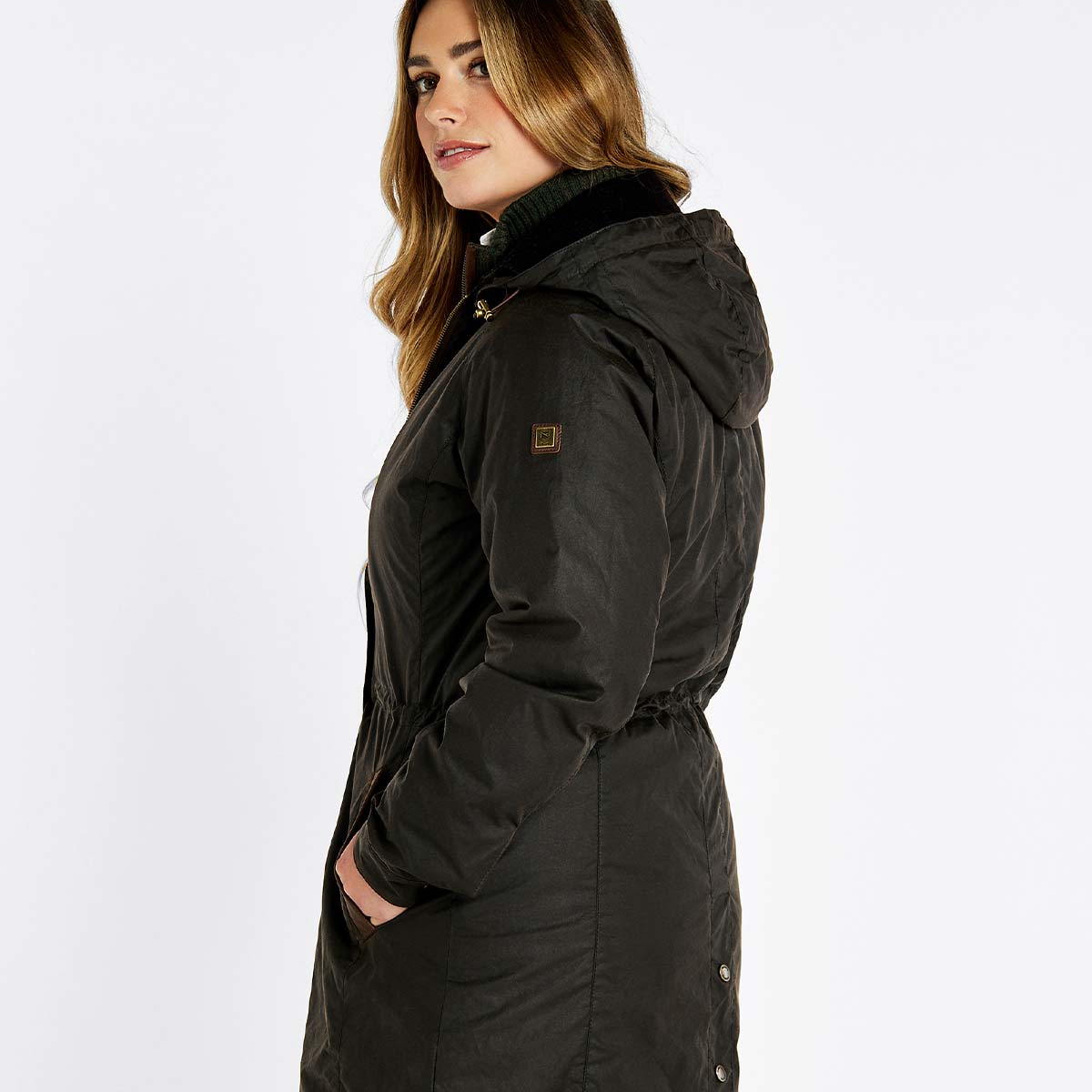 Dubarry Redington Women's Waxed Cotton Coat - Verdigris - Rear