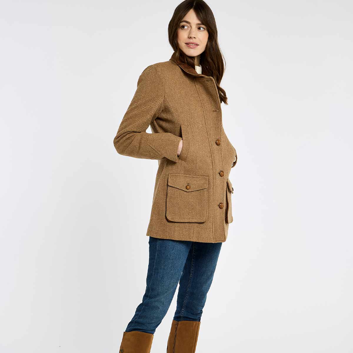 Dubarry Willow Women's Tweed Jacket - Camel Twill