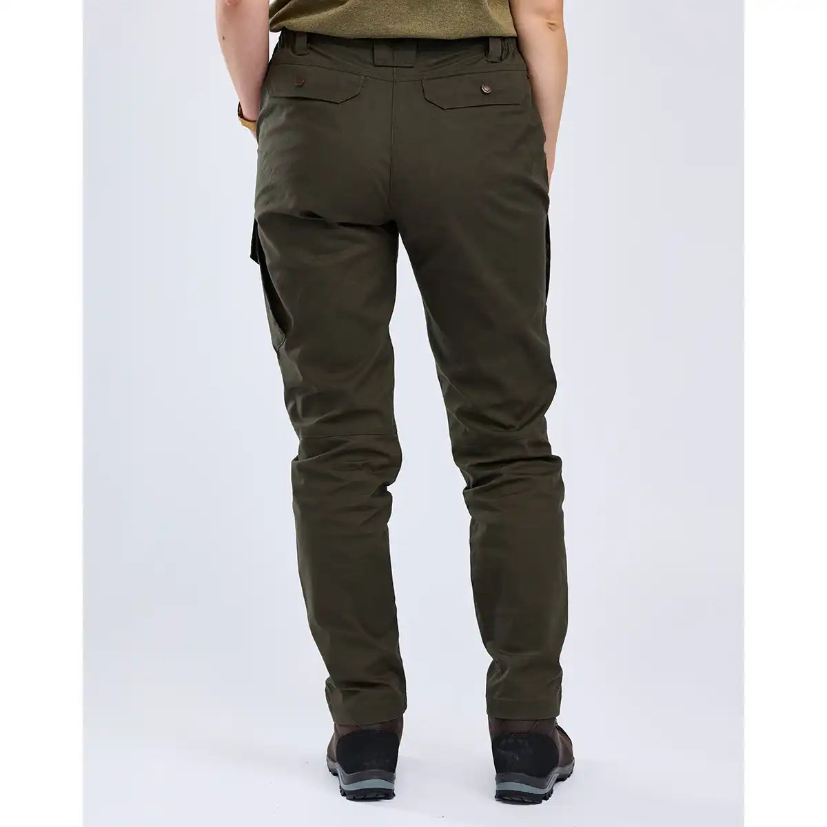 Pinewood Finnveden Women's Outdoor Trousers- Moss Green- On Model- Back